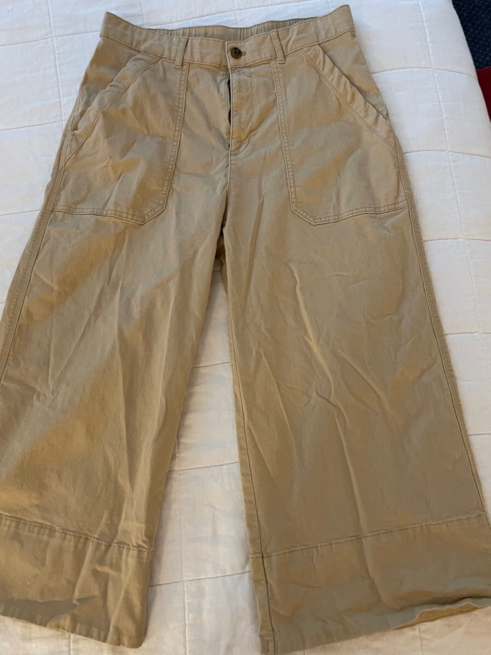 Caslon wide leg cropped chino M